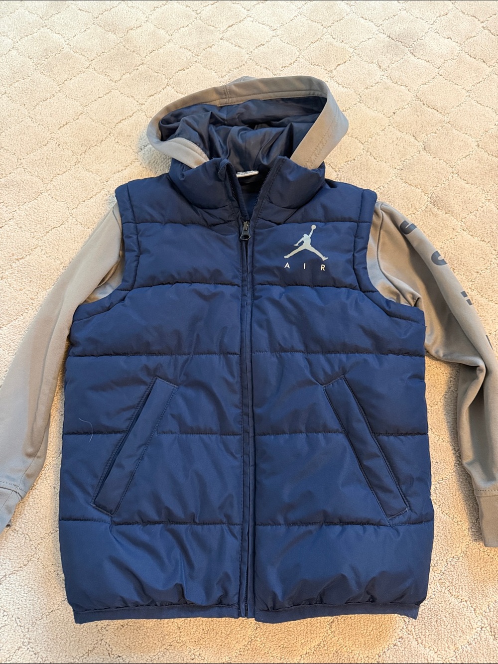 Jordan Kids Navy Puffer Vest with Hood age 5